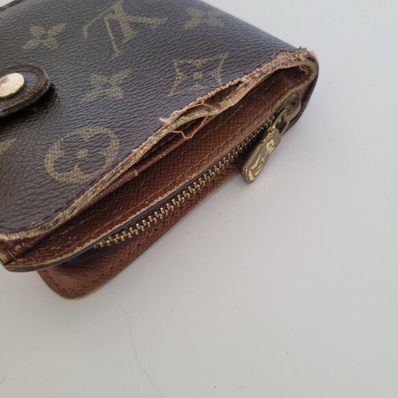LOUIS VUITTON LV Bifold Zippy Compact Wallet Brown Medium Purse Monogram Vintage - Picture 12 of 12